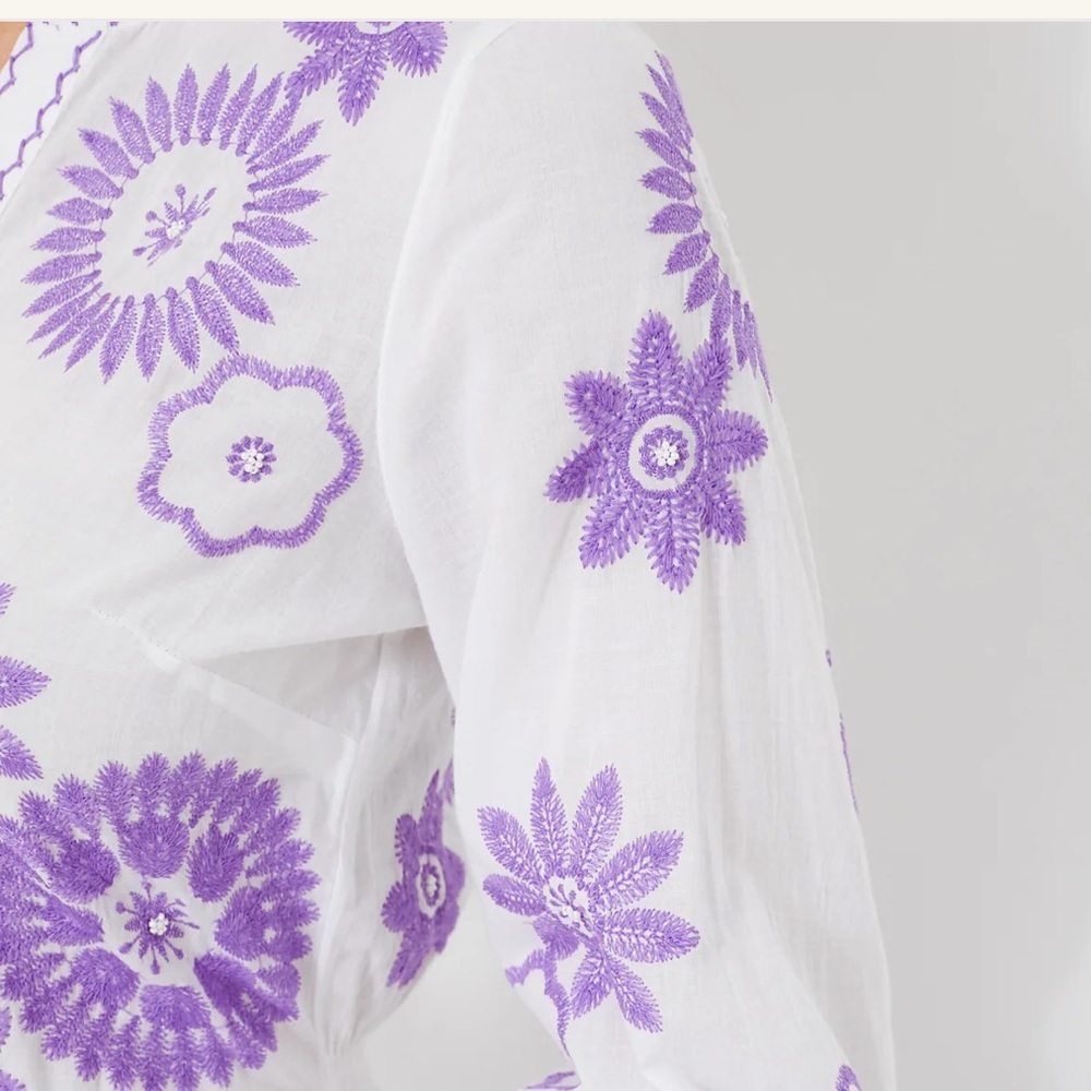 NIMO WITH LOVE White and Purple Azurite Dress NEW - Picture 6 of 12